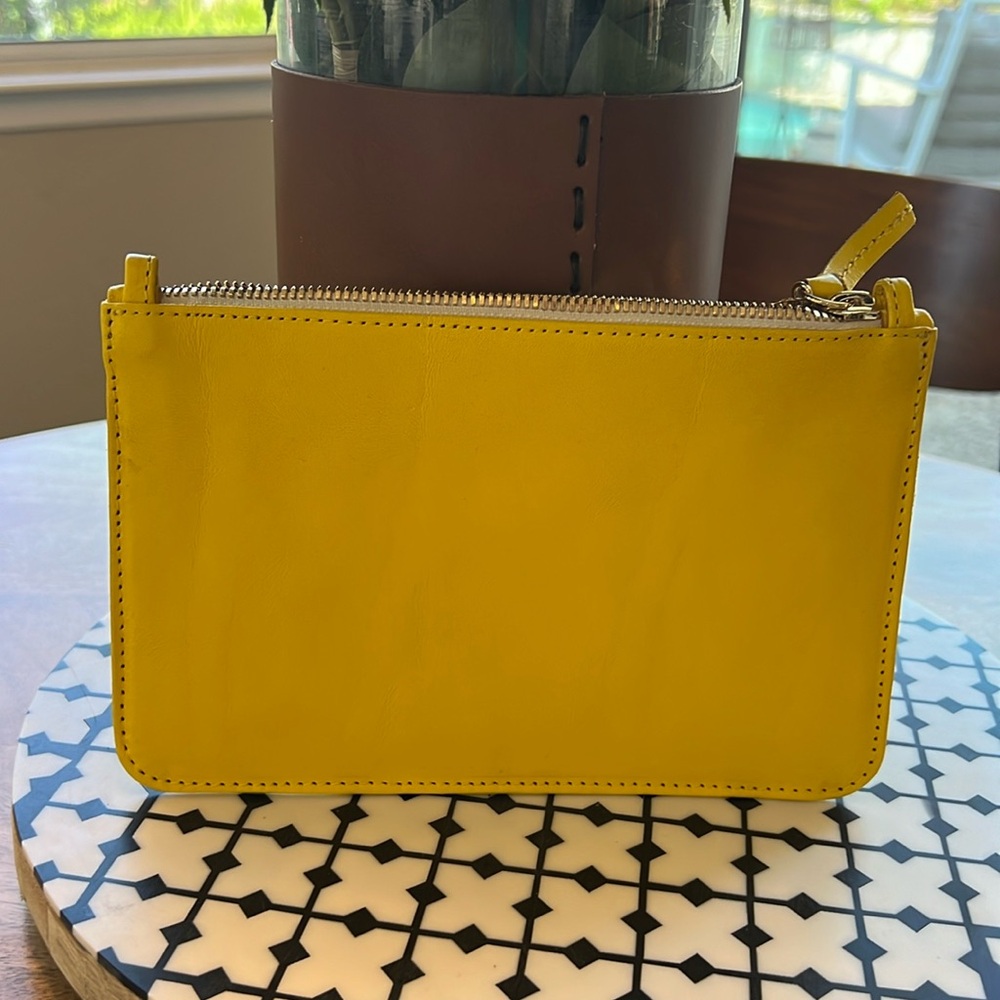Clare V wallet clutch with tabs in dandelion. Never used